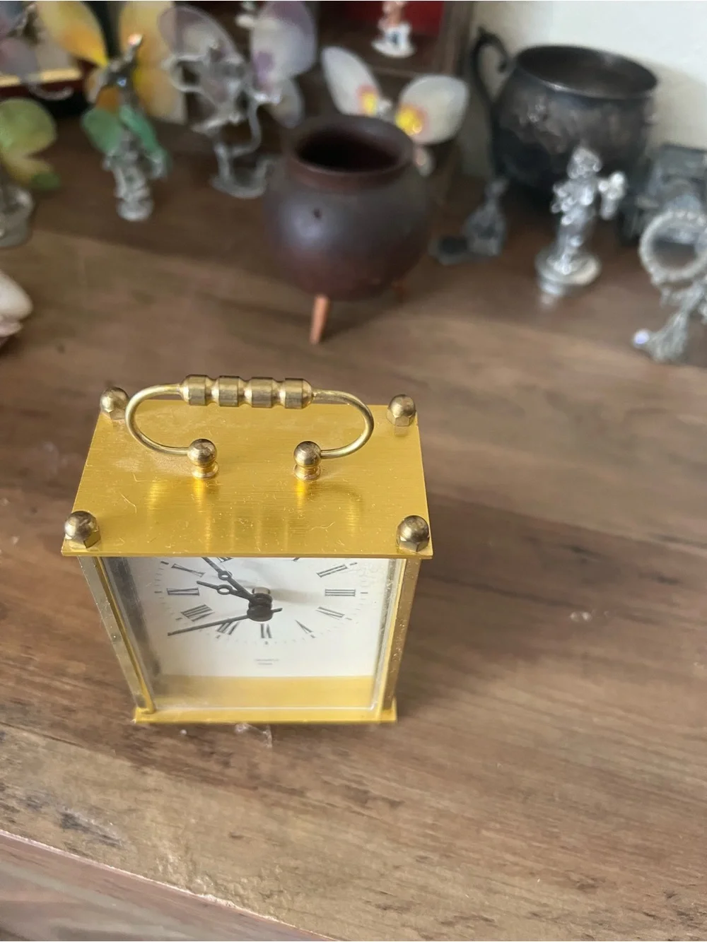 Gold Quartz Carriage Table Clock - Classic Home Wall Decor